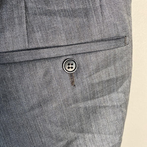 Balmier Fashion Men's‎ Silver/Gray Wool/Silk Blend Dress Pant - Picture 6 of 15